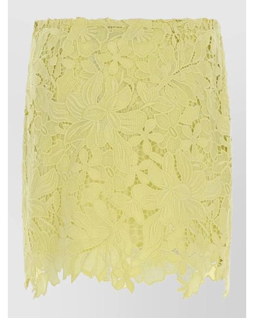 Sportmax Yellow Macramé Mini Skirt