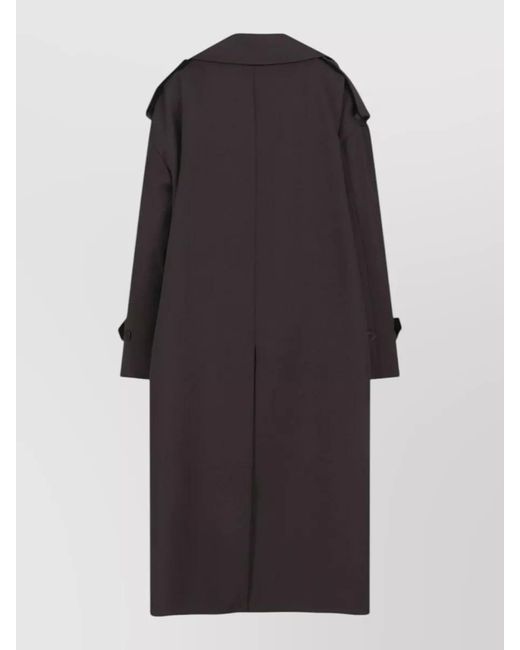 Frankie Shop Black Belted Waist Coat Buttoned Cuffs Epaulettes