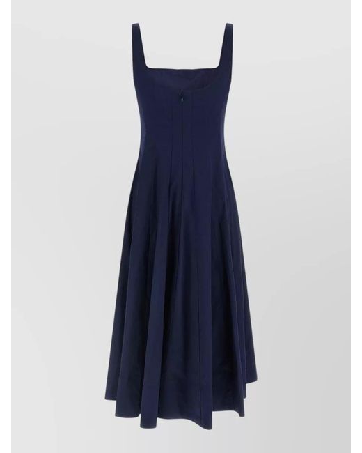 Staud Blue Cotton Midi Dress