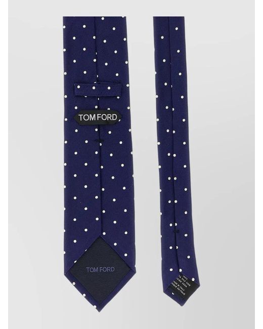 Tom Ford Blue Slim Silk Tie Pointed Tip Polka Dots for men