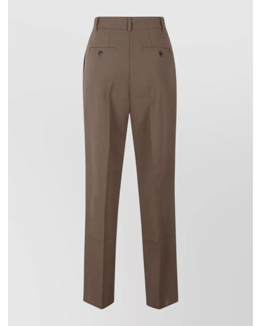 Frankie Shop Brown Knee Length Midi Pants Belt Loops