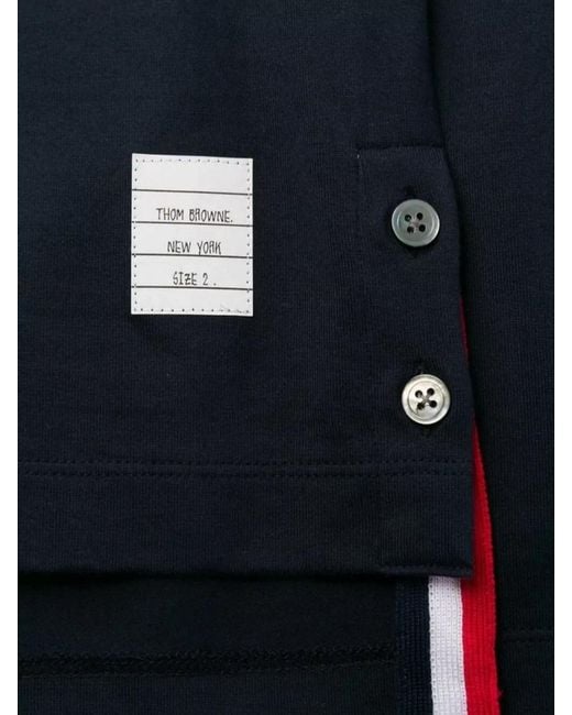 Thom Browne Blue Striped Cotton Crew Neck T-Shirt for men