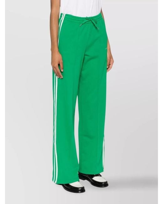 P.A.R.O.S.H. Green Logo-Embroidered Straight Trousers With Side Stripe Detailing