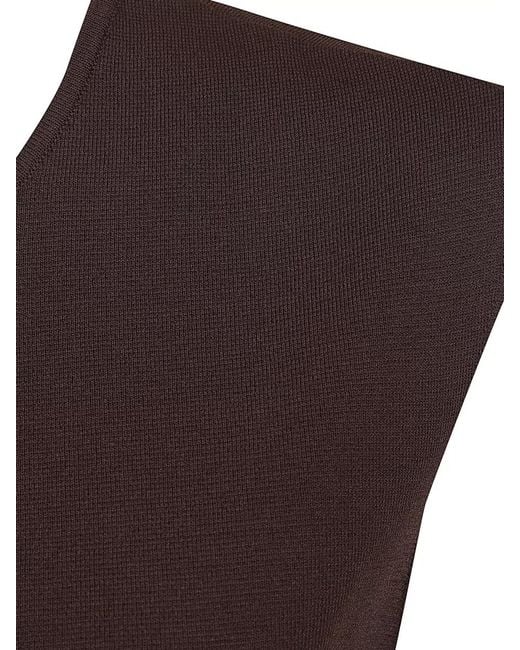 P.A.R.O.S.H. Black Knitted Sleeveless Ribbed Crew Neck Top