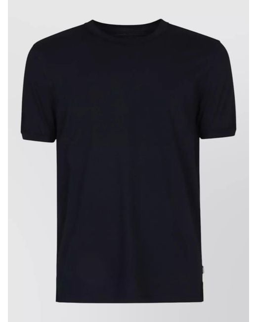 Original Vintage Black Cotton Piquet Crew Neck Short Sleeve T-Shirt for men