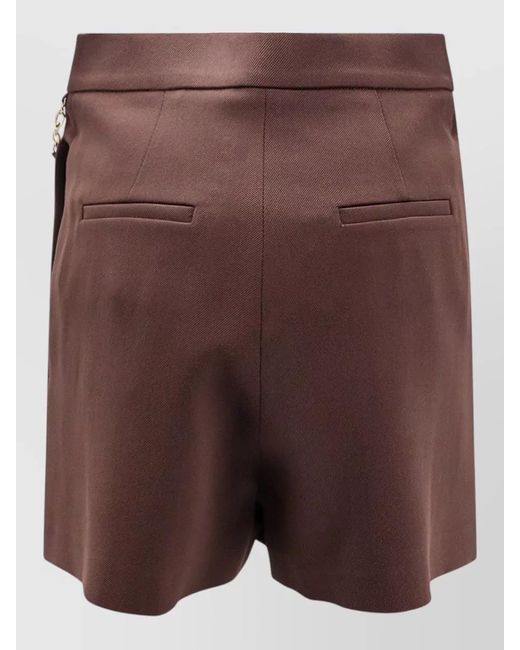 Elisabetta Franchi Purple High-Rise Tailored Shorts
