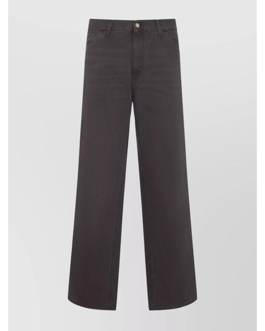 Carhartt Gray Organic Cotton Relaxed-Fit Straight-Leg Trousers for men