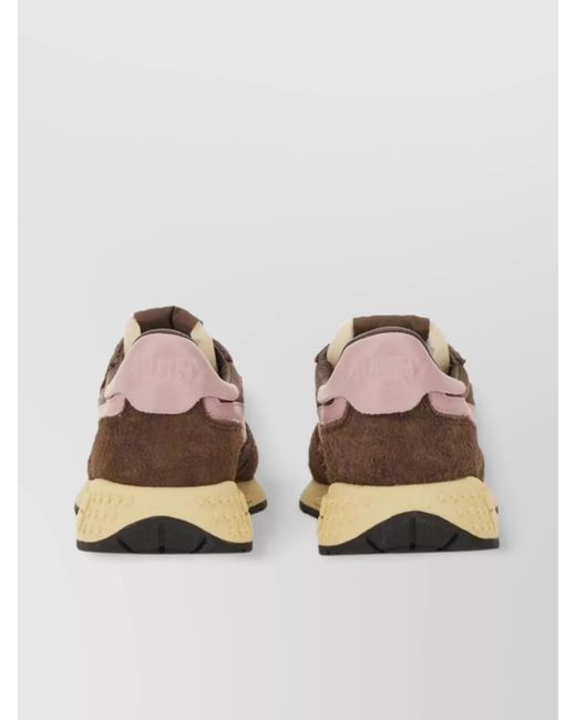 Autry Brown Mesh And Suede Sneakers