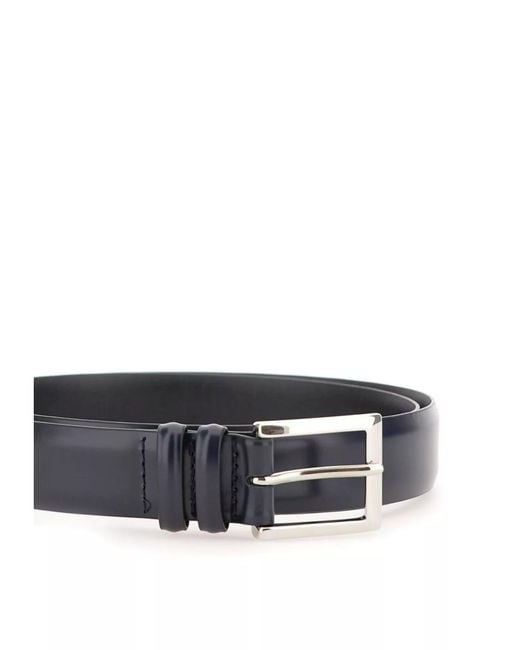 Orciani Black Adjustable Calfskin Leather Belt for men