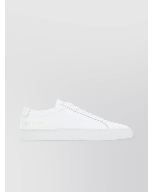 Common Projects White Leather Low-Top Sneakers Sole Round Toe