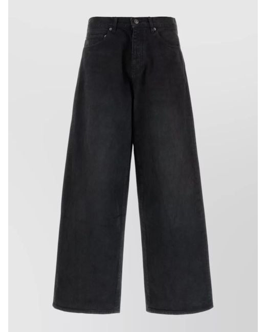 Balenciaga Blue Denim Wide Leg Jeans Belt Loops for men