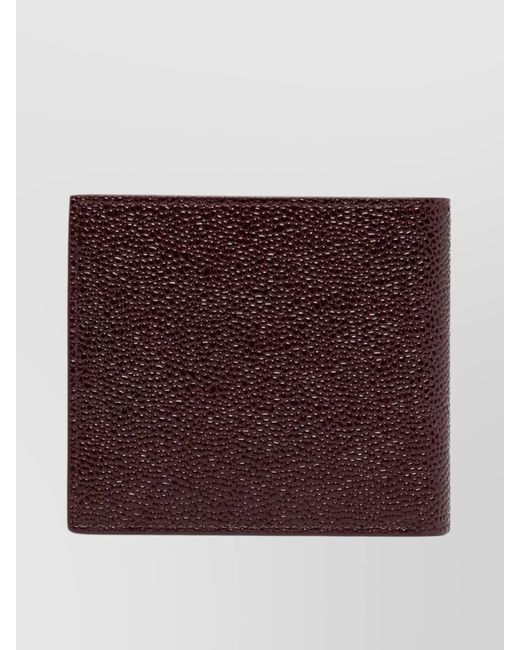 Thom Browne Purple Pebbled Leather Bi-Fold Wallet for men