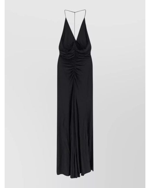 Self-Portrait Black V Neckline Backless Floor Length Dress