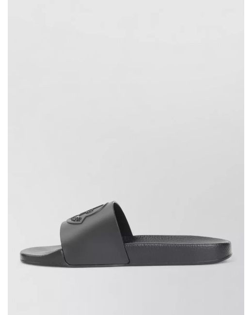 Moncler Gray Basile Slide Sandals Anatomical Strap Logo for men