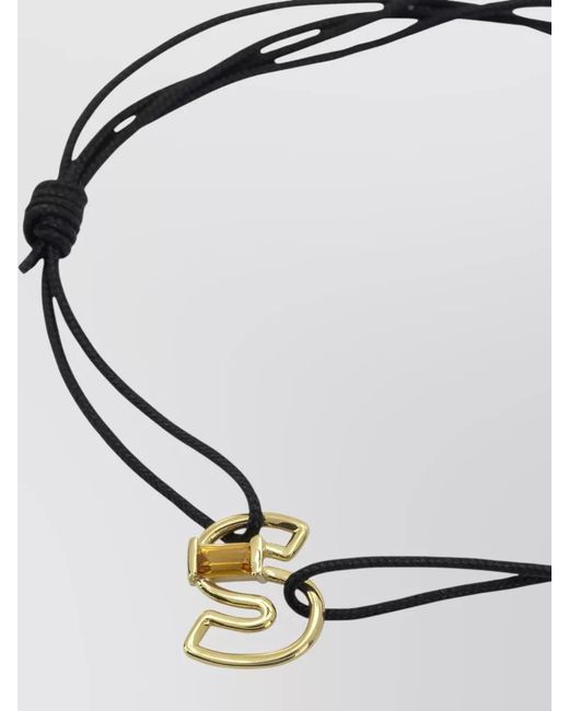 Aliita White S Letter Cord Bracelet Tone Charm
