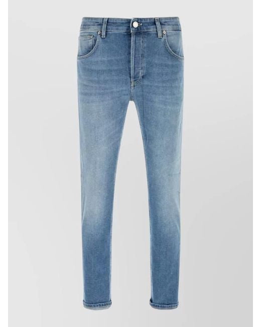 PT Torino Blue Denim Reggae Mid-Rise Slim Jeans for men