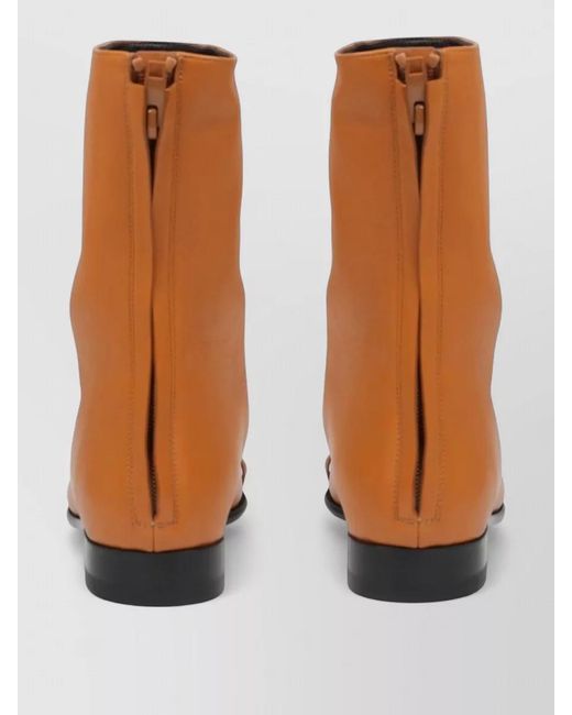 Céline Orange Leather Boots