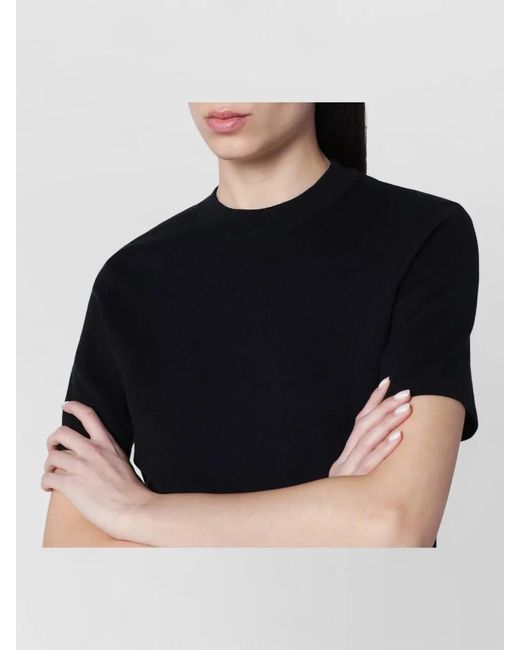 Entire studios Black Short Sleeve Crew Neck Cotton Top