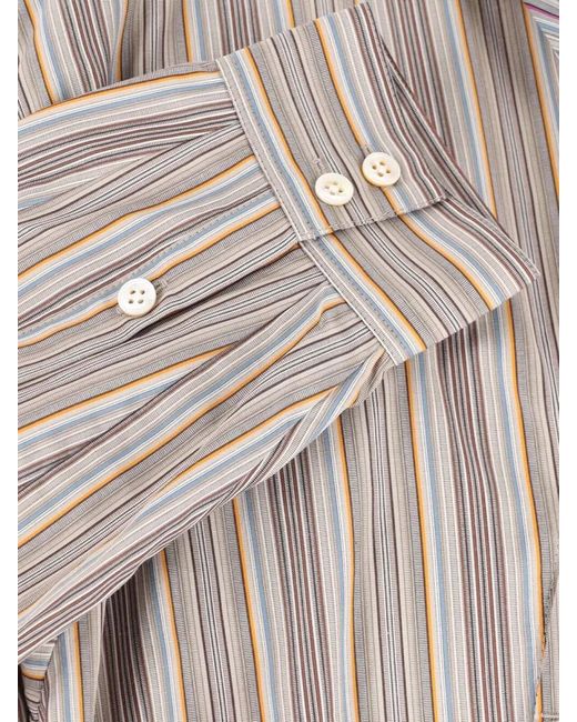 Kiko Kostadinov Natural Striped Point Collar Shirt Chest Pocket for men