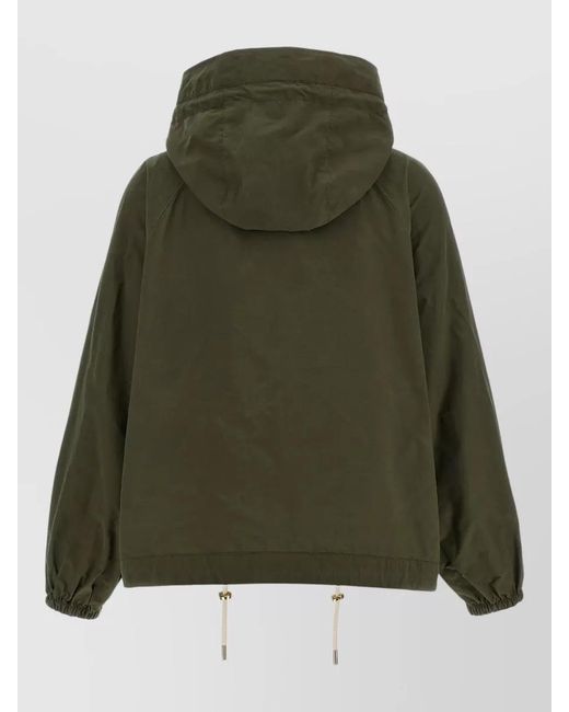 Barbour Green Hawkridge Hooded Rain Jacket Drawstring Hem