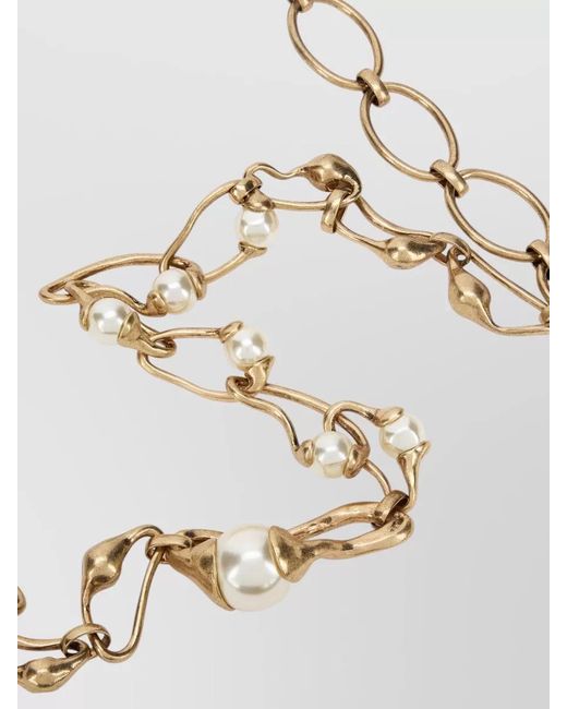 Weekend by Maxmara White Metal Pendant Necklace Mixed Beads Layers
