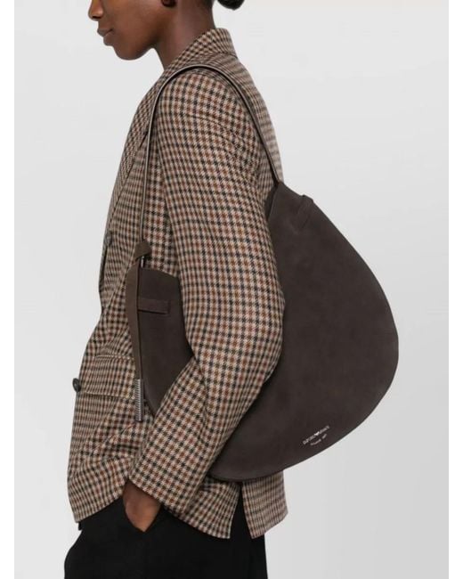 Emporio Armani Black Leather Bucket Bag Casual Style