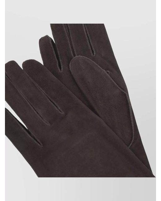 Lanvin Black Leather Long Slim Gloves