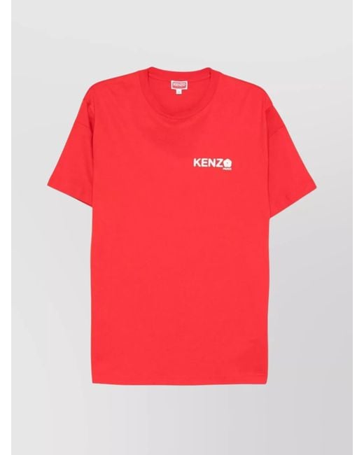 KENZO Red Crew Neck T-Shirt Short Sleeves for men