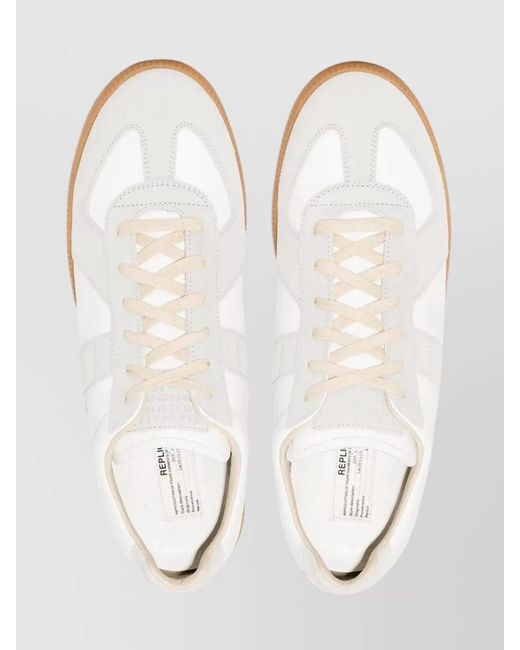 Maison Margiela White Calf Leather Low-Top Sneakers for men