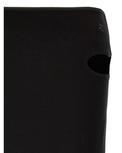 Courreges Black 'Loop Milano' Skirt With Asymmetric Hem