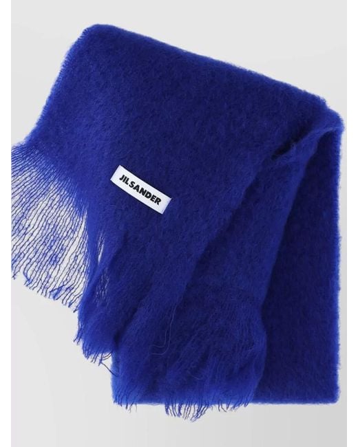 Jil Sander Blue Mohair Scarf for men