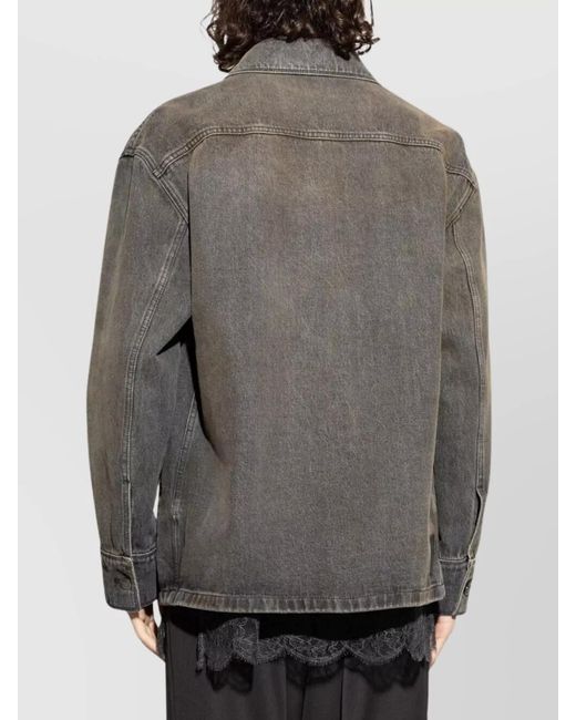 Fendi Gray Denim Shirt Jacket for men