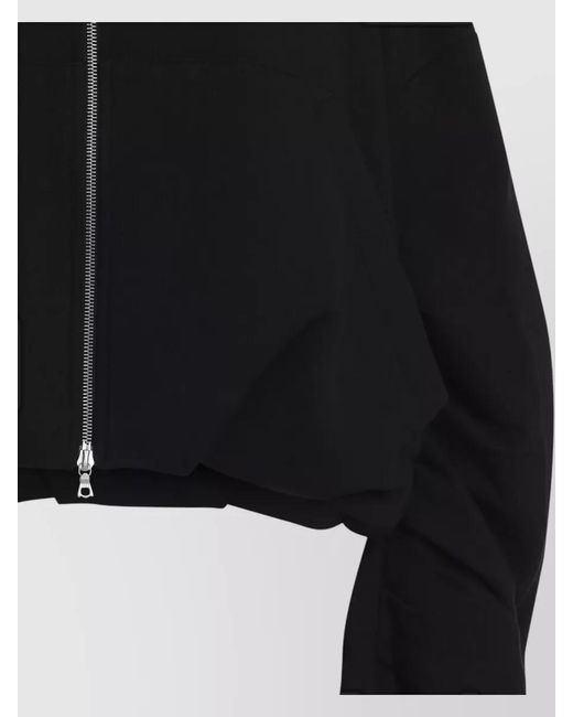 Dries Van Noten Black Hannett Tris Cropped Hoodie Cotton Jersey