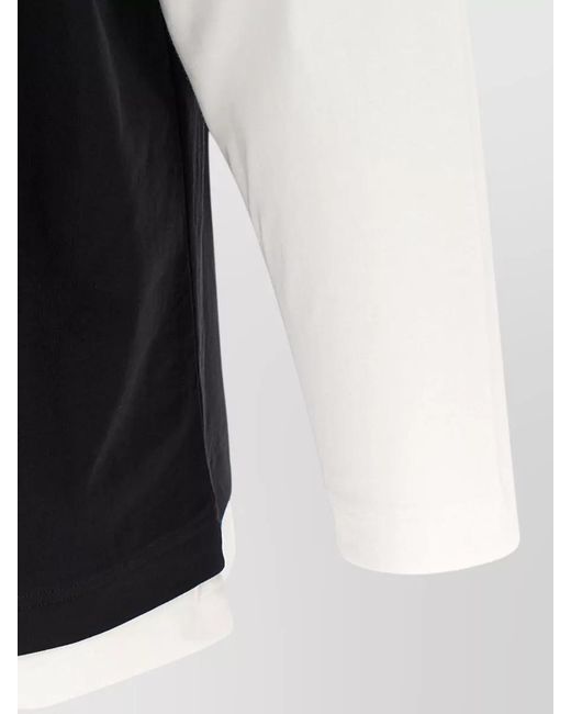 Moschino Black Rebel Layered Long Sleeve Crew Neck T-Shirt for men