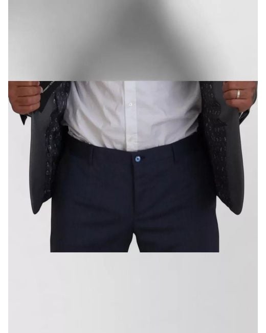 Dolce & Gabbana Blue Wool Silk Slim Fit Tailored Jacket for men