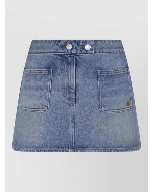 Courreges Blue Denim Mini Skirt