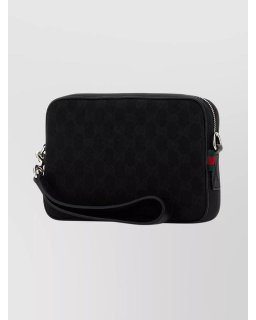Gucci Black Gg Canvas Clutch Bag for men