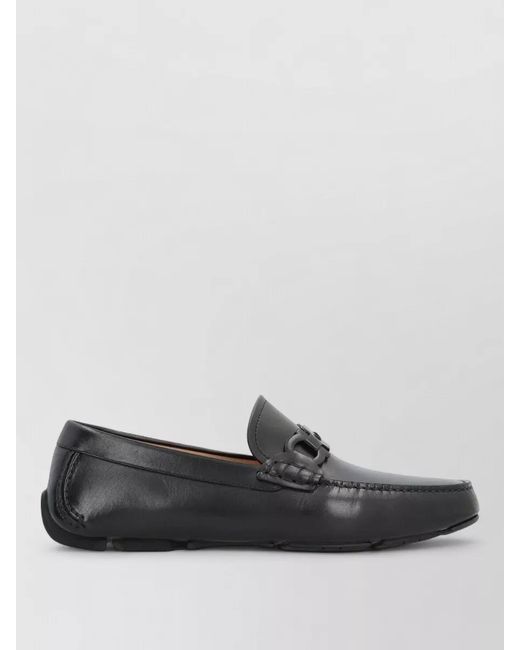 Ferragamo Multicolor Leather Moc Toe Loafers Rubber Sole for men