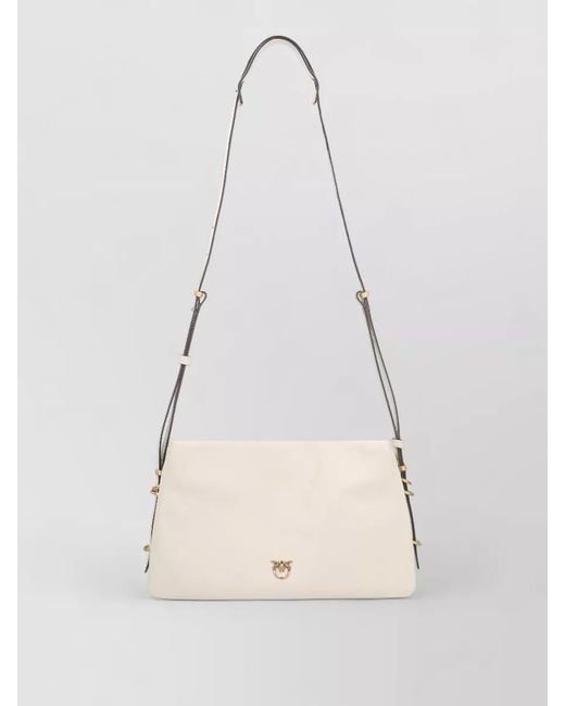 Pinko Natural Triple Leather Crossbody Clutch Shoulder Bag