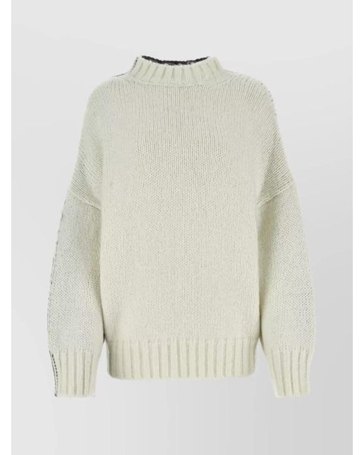 J.W. Anderson White Two-Tone Crewneck Blend Sweater