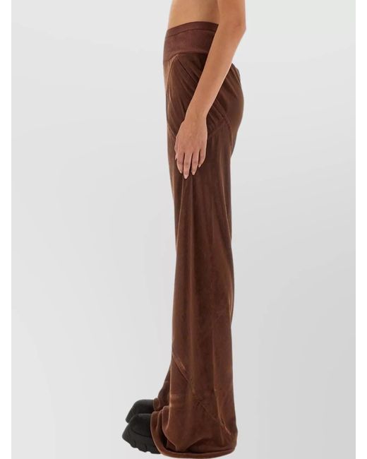 Rick Owens Brown Silk Wide-Leg Trousers