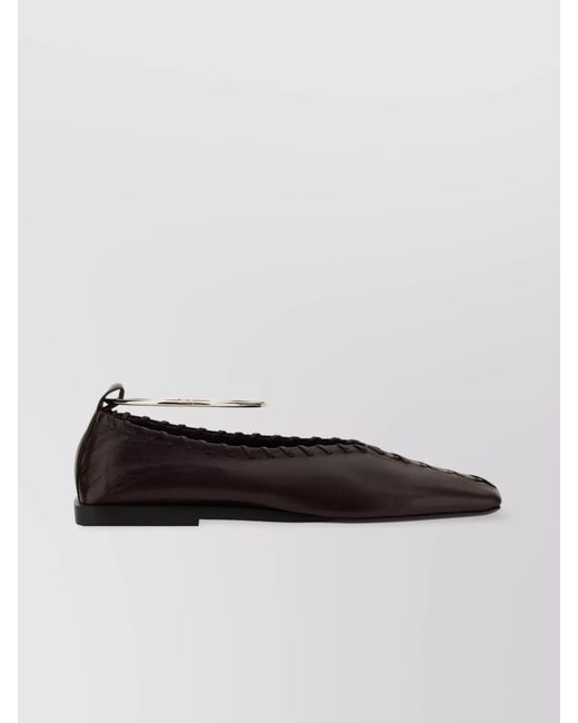 Jil Sander White Leather Ballerina Shoes