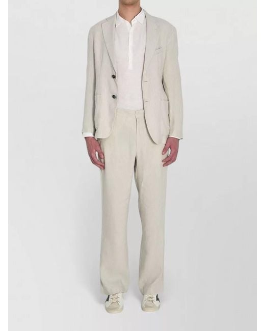 Barena White Herringbone Single-Breasted Blazer for men