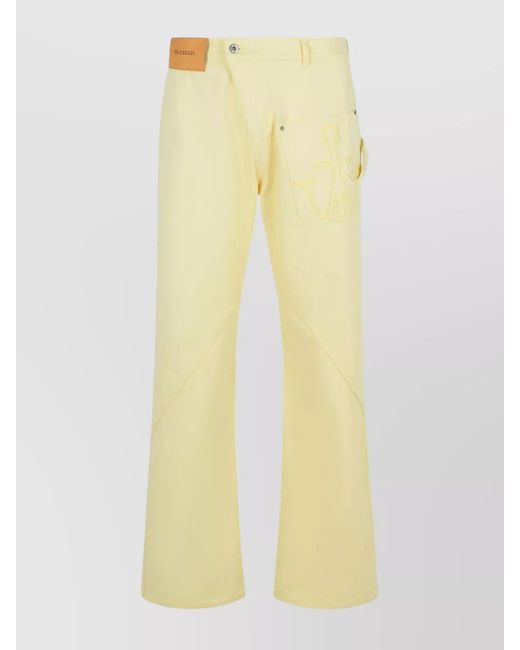 J.W. Anderson Yellow Denim Wide-Leg Trousers for men