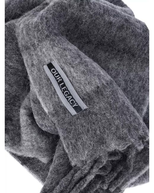 Our Legacy Gray Alpaca Wool Scarf
