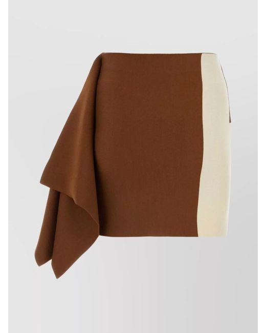 Fendi Orange Wool Mini Skirt