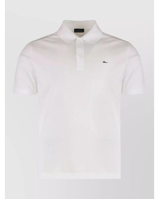 Paul & Shark White Logo Cotton Polo Shirt Short Sleeves for men