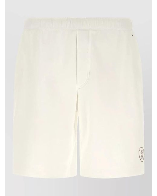 Brunello Cucinelli Natural Interlock Cotton Bermuda Shorts Trompe Loeil for men
