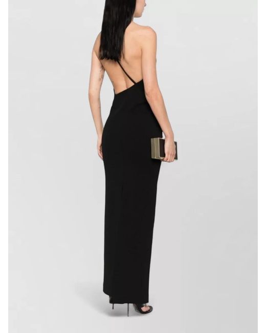 Solace London Black Alexandra One Shoulder Backless Maxi Dress