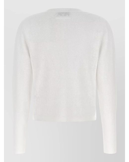 Tory Burch White Pointelle Cardigan